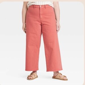 Universal Thread High rise  Sailor wide leg Ankle Jeans Light Red